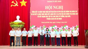 Thành uỷ Bắc Ninh tổng kết 10 năm thực hiện Chỉ thị 05, sơ kết 5 năm thực hiện Kết luận 01 về học tập, làm theo tư tưởng, đạo đức, phong cách Hồ Chí Minh