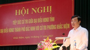 Tiếp xúc cử tri phường Khắc Niệm trước kỳ họp thứ 4 HĐND tỉnh