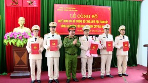 Công bố quyết định thành lập Công an phường Tiền Ninh Vệ