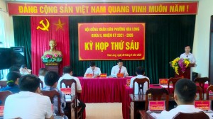 HĐND phường Hòa Long tổ chức kỳ họp thứ Sáu khóa II, nhiệm kỳ 2021-2026