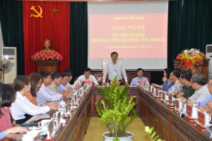 Hội nghị lấy phiếu tín nhiệm  đối với các đồng chí Thường trực Thành ủy Bắc Ninh, nhiệm kỳ 2020-2025