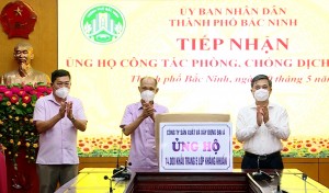 Thành phố Bắc Ninh tiếp nhận khẩu trang phòng chống dịch Covid-19