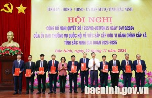 Công bố Nghị quyết của Ủy ban Thường vụ Quốc hội về việc sắp xếp đơn vị hành chính cấp xã của tỉnh Bắc Ninh giai đoạn 2023 - 2025