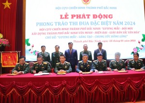 Hội CCB thành phố Bắc Ninh tổ chức Lễ phát động phong trào thi đua đặc biệt và triển khai nhiệm vụ công tác hội năm 2024