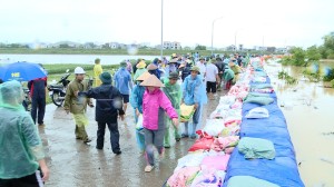 Bí thư Thành ủy Tạ Đăng Đoan kiểm tra công tác đảm bảo an toàn tuyến đê Hữu Cầu